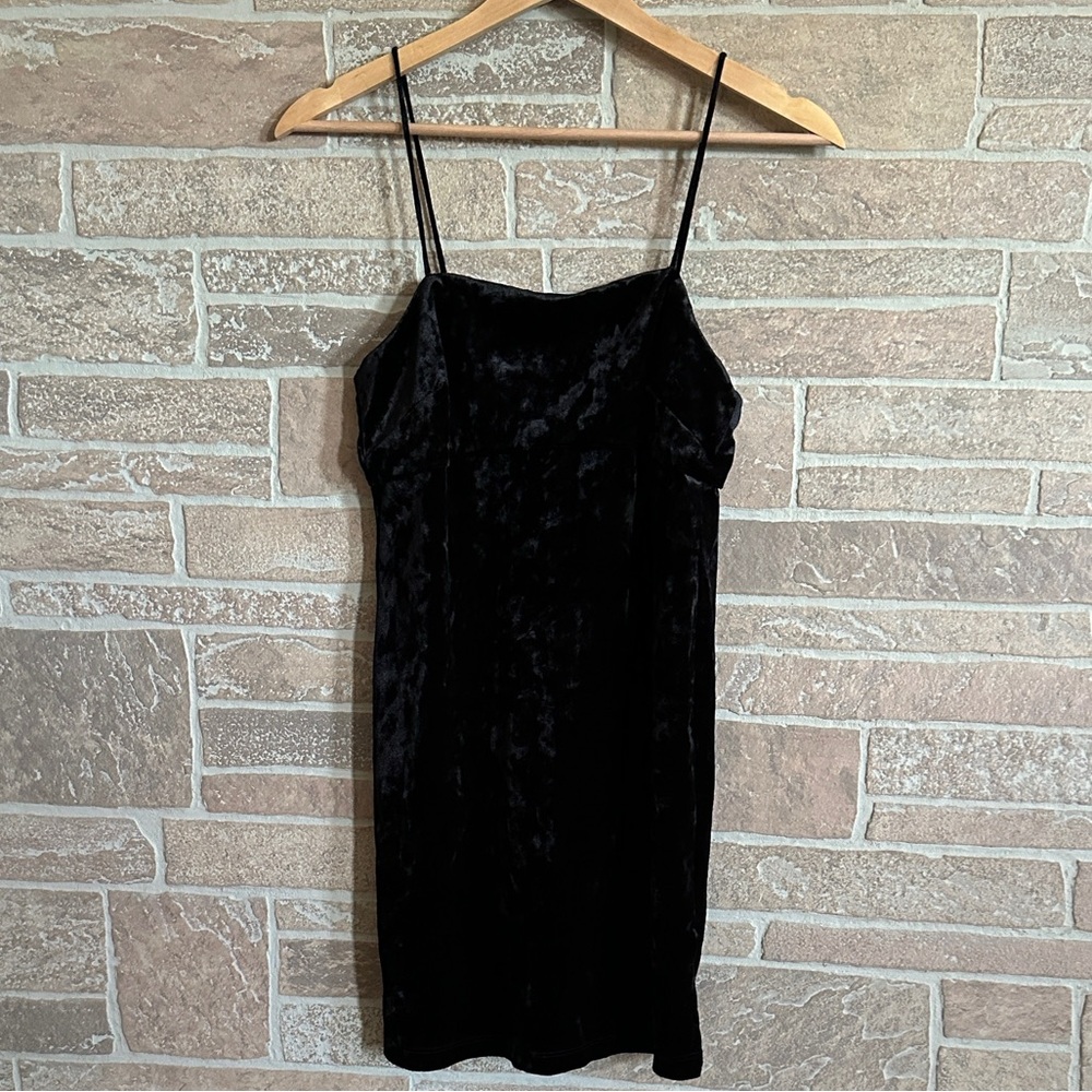 Topshop Velvet Black Dress